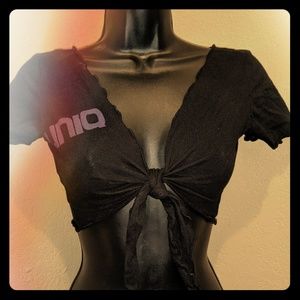 Hot Girl Dance Wear UNIQ Models Black Tie Top s